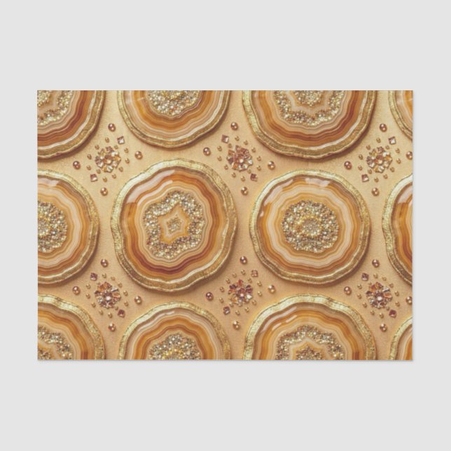 Luxury Decoupage | Camel + Gold Agate Geode Tissue Paper (Front)