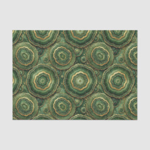 Luxury Decoupage Forest Green + Gold Agate Geode Tissue Paper