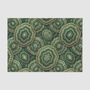 Luxury Decoupage Forest Green + Gold Agate Geode Tissue Paper