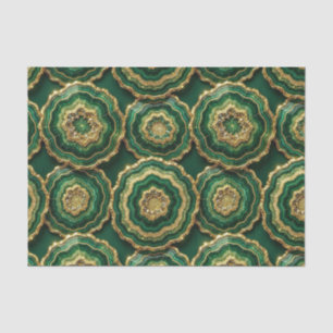 Luxury Decoupage Forest Green + Gold Agate Geode Tissue Paper