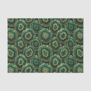 Luxury Decoupage Forest Green + Gold Agate Geode Tissue Paper