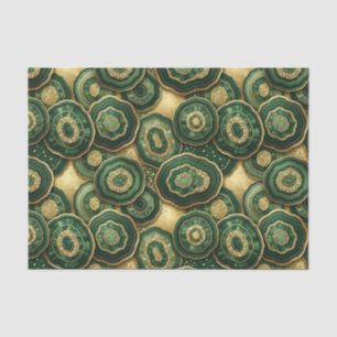 Luxury Decoupage Forest Green + Gold Agate Geode Tissue Paper