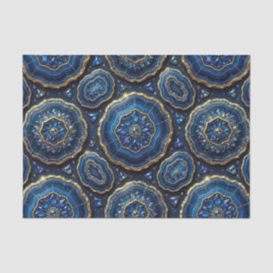 Luxury Decoupage Navy Blue + Gold Agate Geode Tissue Paper