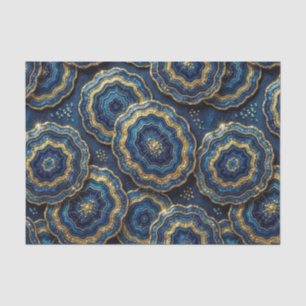 Luxury Decoupage Navy Blue + Gold Agate Geode Tissue Paper