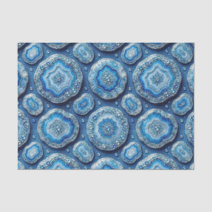 Luxury Decoupage Ocean Blue + Gold Agate Geode Tissue Paper