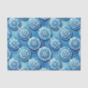 Luxury Decoupage Ocean Blue + Gold Agate Geode Tissue Paper