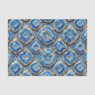 Luxury Decoupage Ocean Blue + Gold Agate Geode Tissue Paper
