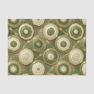 Luxury Decoupage Olive Green + Gold Agate Geode Tissue Paper