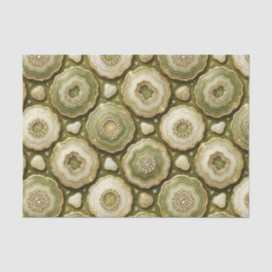 Luxury Decoupage Olive Green + Gold Agate Geode Tissue Paper