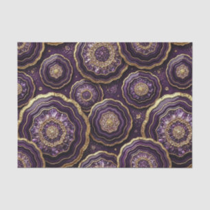Luxury Decoupage Purple + Gold Agate Geode Tissue Paper