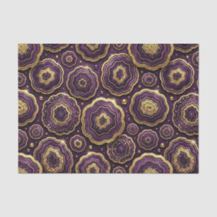 Luxury Decoupage Purple + Gold Agate Geode Tissue Paper