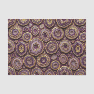 Luxury Decoupage Purple + Gold Agate Geode Tissue Paper
