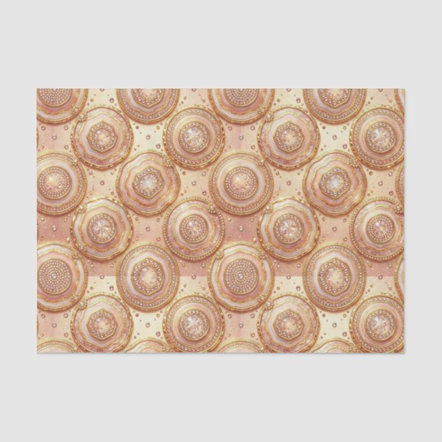 Luxury Decoupage | Rose Gold + Gold Agate Geode Tissue Paper (Front)