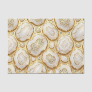 Luxury Decoupage White + Gold Agate Geode Tissue Paper