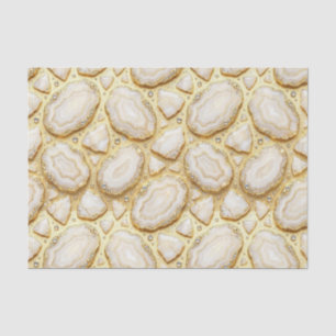 Luxury Decoupage White + Gold Agate Geode Tissue Paper