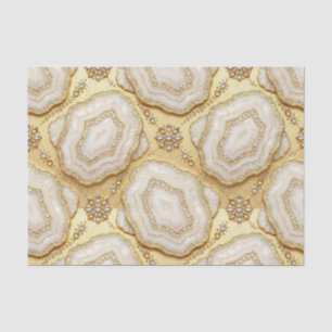 Luxury Decoupage White + Gold Agate Geode Tissue Paper