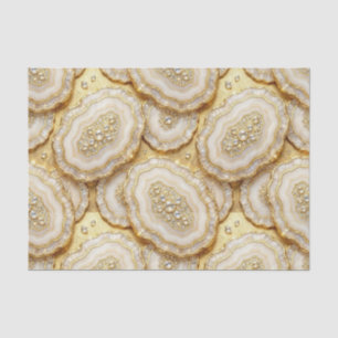 Luxury Decoupage White + Gold Agate Geode Tissue Paper
