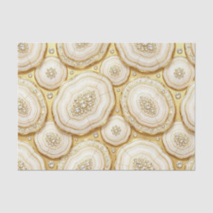Luxury Decoupage White + Gold Agate Geode Tissue Paper