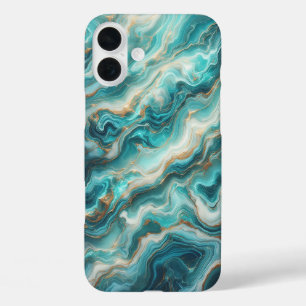 Luxury Deep Turquoise Marble Phone Case - Elegant 