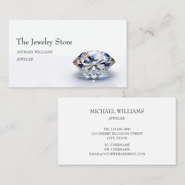 Luxury Design Diamond Jeweller  Business Card (Front/Back)