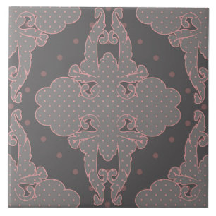Luxury design, floral pattern, grey, dusty pink tile