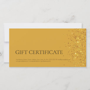 Luxury Design Gift Certificate Gold Sparkle Yellow Thank You Card