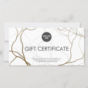 Luxury Design Gift Certificate Golden Plant Roots Thank You Card