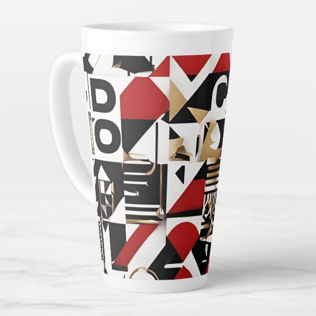 Luxury Design large Latte Mug (Left Angle)