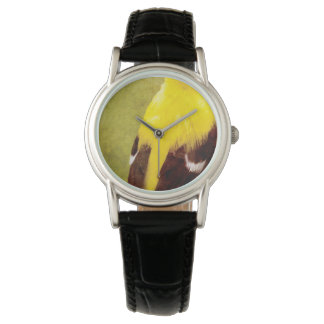 Luxury Designer Goldfinch Bird Art Watch