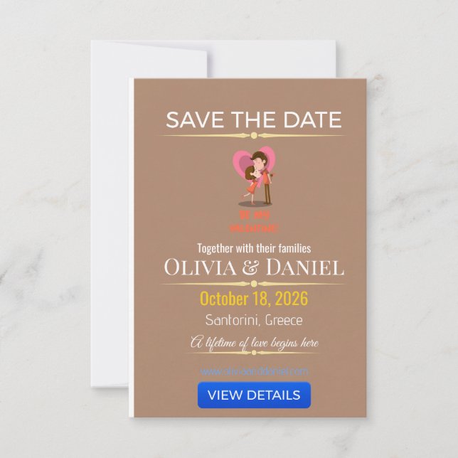 Luxury Destination Wedding Save The Date (Front)
