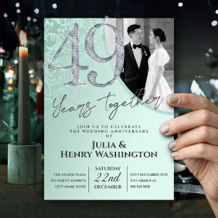 Luxury Diamond 49th Wedding Anniversary Invitation