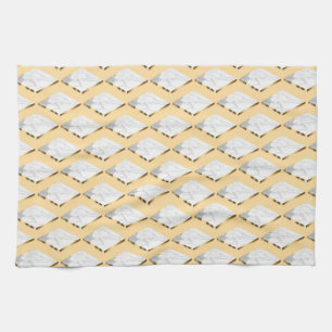 Luxury diamond composition gold edged marble slabs tea towel