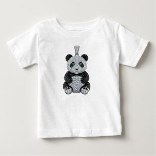 Luxury Diamond Panda Pendant in Platinum Baby T-Shirt