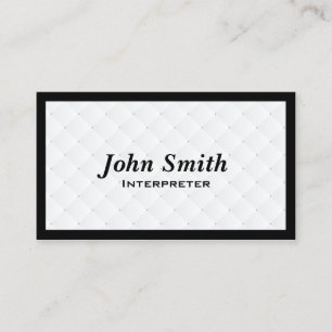 Luxury Diamond Quilt Interpreter Business Card