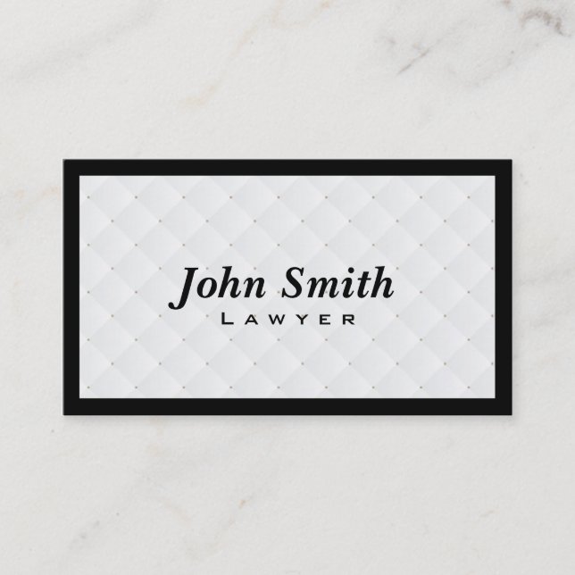 Luxury Diamond Quilt Lawyer Business Card (Front)