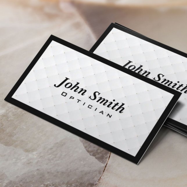 Luxury Diamond Quilt Optician Business Card (Creator Uploaded)