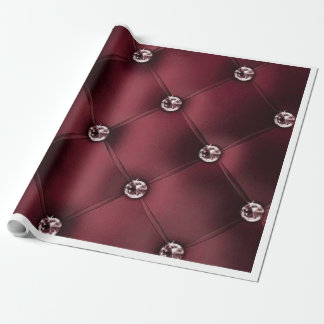 Luxury Diamond-Tufted Burgundy Wrapping Paper