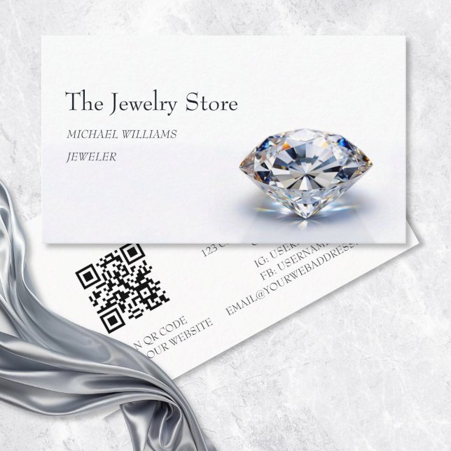 Luxury Diamonds Jeweller Jewellery Store Business Card (Creator Uploaded)