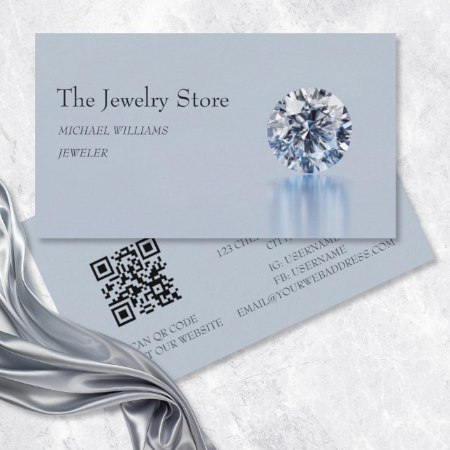 Luxury Diamonds Jeweller Jewellery Store Business Card (Creator Uploaded)