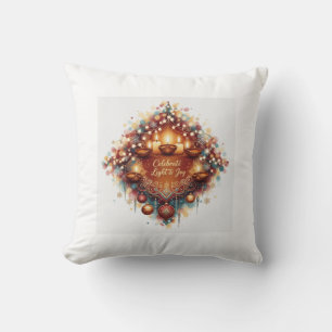 Luxury Diwali Christmas Fusion Throw Pillow