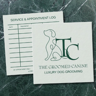 Luxury Dog Grooming Business Card Mint Frost