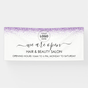 Luxury drips glitter purple Salon Banner