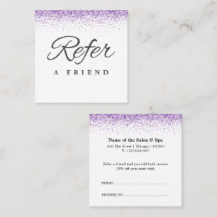 Luxury drips glitter purple Salon Discount Card