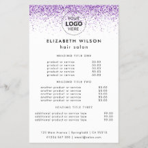 Luxury drips glitter purple Salon Flyer