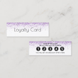 Luxury drips glitter purple Salon Loyalty Card