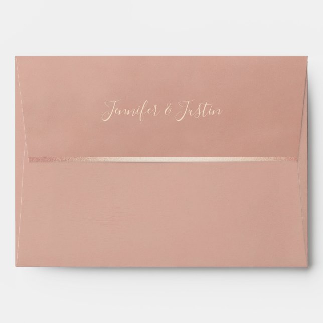 Luxury Dusty Rose Velvet Texture Wedding Envelope (Back (Top Flap))