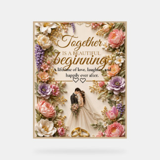 Luxury Editable Card for wedding invitation Acrylic Sign
