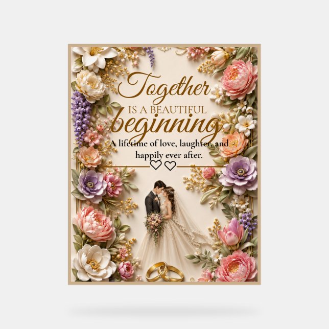 Luxury Editable Card for wedding invitation Acrylic Sign (Front)