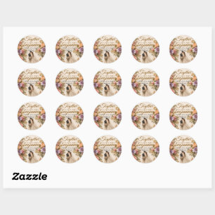 Luxury Editable Card for wedding invitation Classic Round Sticker