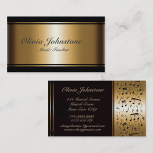 Luxury Effect Gold and Black Musical Notes Business Card
